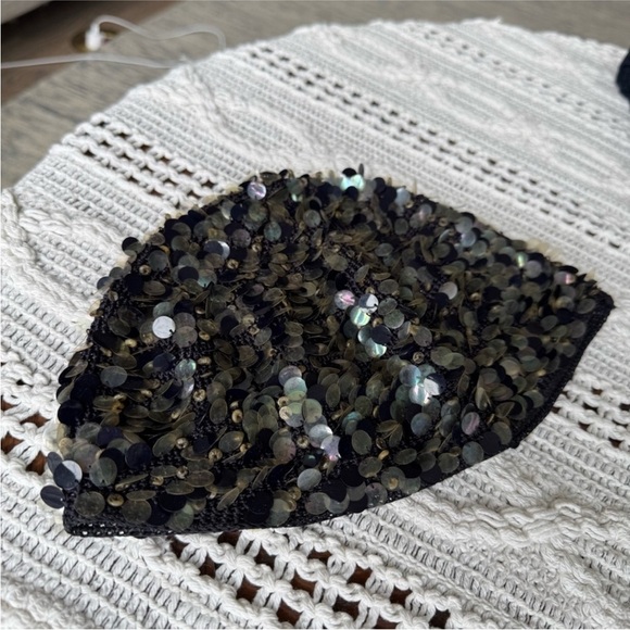 Vintage Black Sequin Hat